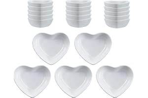 SOCOSY Heart-shaped Multipurpose Ceramic Sauce Dish Seasoning Dishes Sushi Dipping Bowl Appetizer Plates Serving Dish Saucers