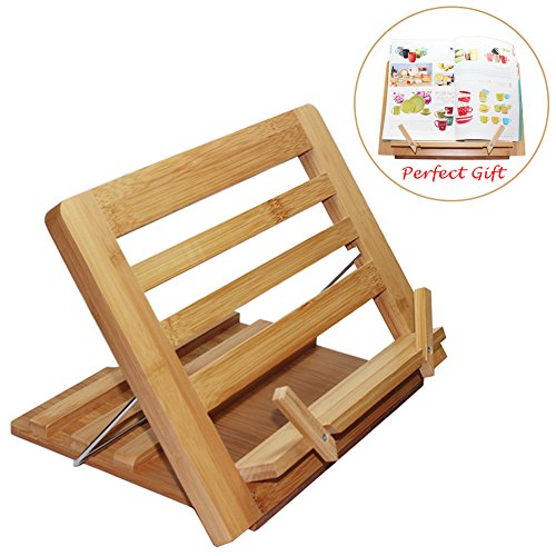 Wooden Book Holders for Reading Hands Free, Cook Book Stands and