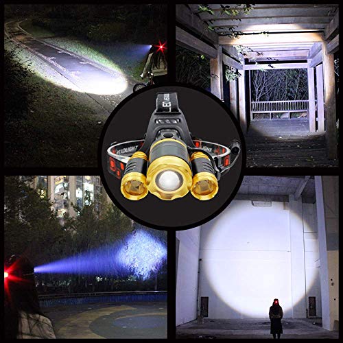 WGLG LED-Scheinwerfer, helles Licht, aufladbar, ultra-heller Zoom, lange Reichweite, Scheinwerfer, Lithium-Taschenlampe… – Bild 3