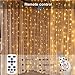Led Curtain String Lights, Window Fairy Lights for Bedroom with Remote String Lights for Wedding Party Home Garden Outdoor Indoor