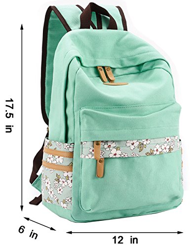 Mygreen Casual Style Canvas Backpack/School Bag/Travel Daypack Light Green
