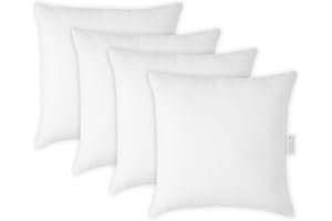 LANE LINEN 16x16 Throw Pillow Insert - Set of 4 White Inserts for Decorative Pillow Covers for Bed, Decorative Pillows for Bed, Couch Pillows, Throw Pillows for Couch