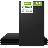 Noooza 2ft x 4ft Drop Ceiling Tiles，Smooth Black PVC Ceiling Tiles 24 x 48in. Waterproof, Washable and Fire-Rated - Reusable - High-Grade PVC to Prevent Breakage-Package of 10 Tiles