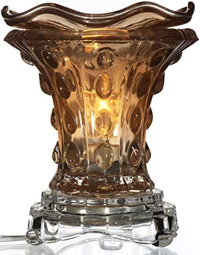 TVaromatics Brown Flared Glass Electric Aroma Lamp Oil and Wax Tart Warmer