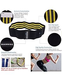 Shawwing - Bandas de resistencia antideslizantes para piernas y glúteos, bandas de ejercicio, bandas de entrenamiento en el gimnasio, bandas de entrenamiento para flexor de cadera, bandas de activación de glúteos en bucle, no enrollables para mujeres y ho