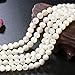 HAAMIIQII 60pcs 6mm Natural Mother of Pearl Shell Beads Round Loose Gemstone Beads for Jewelry Making Strand 15 Inch