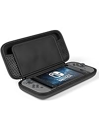 Maxboost Nintendo Switch Travel Case, Protective Hard Case with 10 Game Cartridges Slots Holder, Double Zipper Design, Soft Padded Divider Card Bag Case for Nintendo Switch (Black)