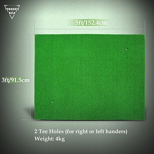 image for Forbidden Road Golf Practice Hitting Grass Mat with 2 Golf Tee Holes &