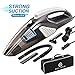 Helteko Car Vacuum Cleaner Corded DC 12V - High Power Compact Hand Vacuum Cleaner with Stainless Steel HEPA Filter and LED Light - 120W Car Vac with 3 Accessories and Carrying Bag for Car Use Only