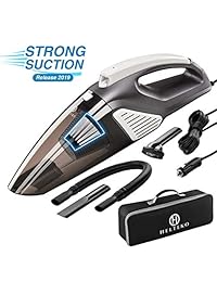 Helteko   Aspirador de coche de 12 V   Aspirador portátil de alta potencia con luz LED   120 W con cable para coche Vac con 3 accesorios y bolsa de transporte