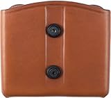 BLACKHAWK! Leather Magazine Pouch (Dual Mag for Single Stacks), Brown, (All single stack mags - 9mm/.40cal./etc.)