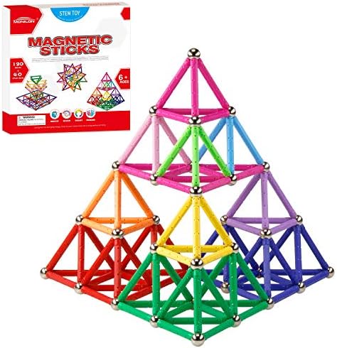 MONILON 160 Pcs Magnet Building Sticks 