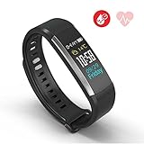 Jarv Run-Fit PRO Activity Tracker Bluetooth Smartwatch Fitness Band for iPhone or Android w/OLED Display, 7 Day Battery, Blood Pressure & Heart Rate Monitor (Black)