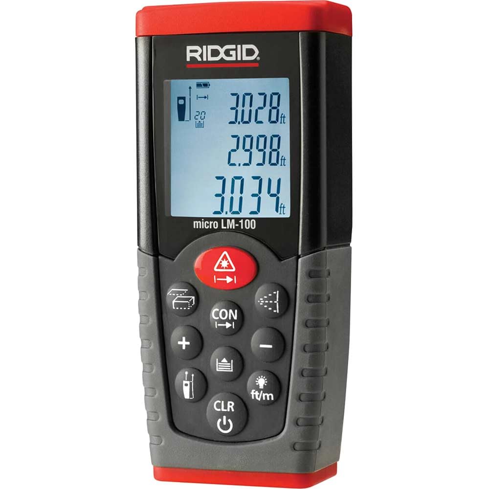 RIDGID 36158 micro LM-100 Laser Distance Meter, Digital Laser Distance Meter for Quick and Accurate Surface Temperature Readings