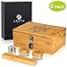 ASETH Large Bamboo Stash Box - Combo/Lockable/Removable Dividers - Large Storage for All Accessories/Includes Grinder/Rolling Tray + 2 Stash Jars - The Eye of Providence Design