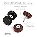 Charisma 10mm Wooden Vintage Stainless Steel Stud Earrings Ear Plugs Piercings Hypoallergenic Screw 3 Pairs