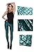 JNTworld Women Sexy Mermaid Fish Scale Hologram Soft Shine Leggings, L, Blue
