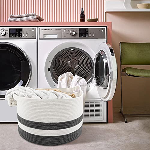 Hombins XXLarge Cotton Rope Basket Woven Baby Laundry Hamper Thread