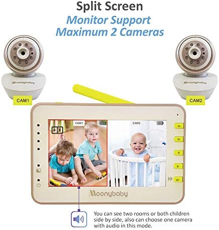 baby monitor with split screen and 2 cameras