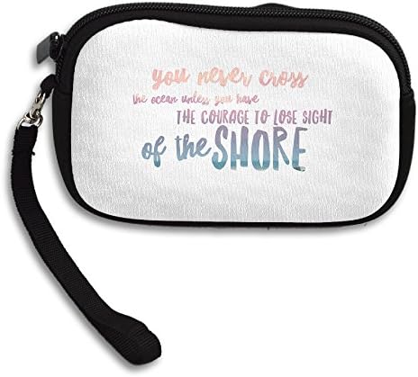 Lost Courage Printed Canvas Change Coin Purse Holder Zip Mini Wallet