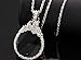 WaMLFac Unique Vintage Silver Color Ornate Elegant Long Chain Magnifying Glass Pendant Necklaces for Mothers Day