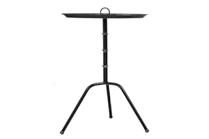 BIANCHINI Round Black Small Side Table for Sofa & Chair, Mid-Century Modern Indoor Outdoor End Table with Solid Tripod Handle