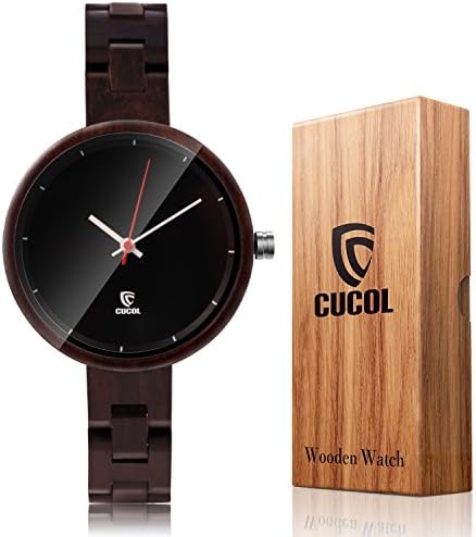 CUCOL Women Bamboo Wooden Watches Lightweight Casual Lady Watch with Box Gift