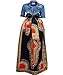 Shele Women's African Print Dashiki Long Maxi A Line High Waist Skirt (M, Black)