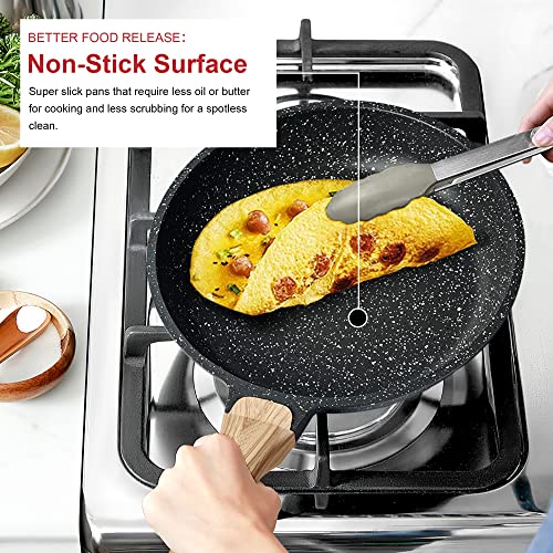 Pots and Pans Set Caannasweis Kitchen Nonstick Cookware Sets Granite