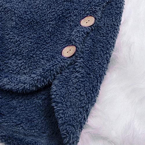 Cuekondy Hooded Faux Fur Coats for Women Winter Long Teddy Bear Jacket Button Down Fluffy Peacoat Outwear