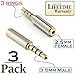 Josi Minea x3 Pcs 3.5mm Male to 2.5mm Female Headphone Audio Adapter Jack Stereo or Mono for Apple iPhone 6/6S/6 Plus/5S/5C iPad Samsung Galaxy S6/S5/S4 Note 4/3 & Most Smartphones & Tablets [3 Pack]