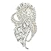 EVER FAITH Austrian Crystal Wedding Elegant Flower Teardrop Bouquet Brooch Clear Silver-Tone