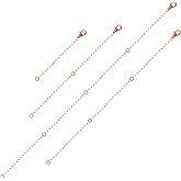 4pcs Necklace Extender Chains, Necklace Extenders Stainless Steel Gold Chain Necklace Extender Extension Chains for Jewelry Gold Necklace Bracelet Anklet (4 Sizes, Rose Gold)