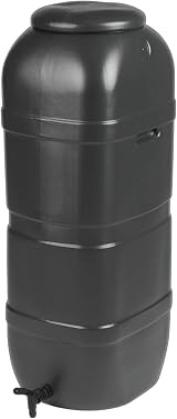 Pluto Packaging 2 x Black Slim Line 100L Water Butts with Stands & Filler Kits view 2
