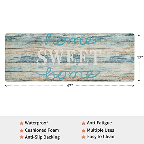 EVERGRACE Farmhouse Sweet Home Theme Kitchen Mats 17 x 47 inch, Anti