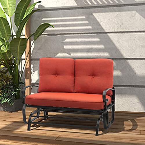 Oakmont Outdoor Loveseat Patio Swing Rocking Glider 2 Seats Metal