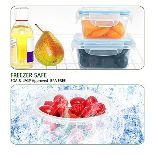 [15-Pack] Food Storage Containers with Lids - Plastic Food Containers with lids - Plastic Containers with lids - Airtight Leak Proof Easy Snap Lock and BPA Free Plastic Container Set for Kitchen Use - Thumbnail 5