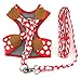 SMALLLEE_LUCKY_STORE CWYP00068-Red-S New Soft Mesh Nylon Vest Pet Cat Small Medium Dog Harness Dog Leash Set Leads ,Red , S