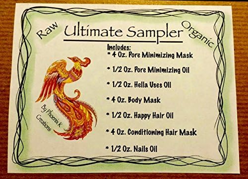 Ultimate Sampler-Pore Minimizing Mask &amp; Oil, Hella Uses OiI, Body Mask, Happy Hair Oil, Conditioning Hair Mask, Healthy Nails Oil