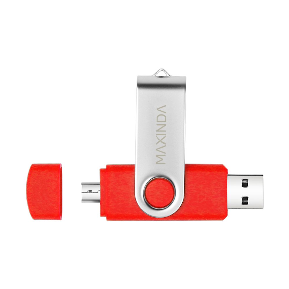MAXINDA 16GB OTG Telefono Mobile /Tablet PC Trasformazioni Duale Micro USB / USB 2.0 Memoria Unità Flash In Movimento Disco USB (Rosso)