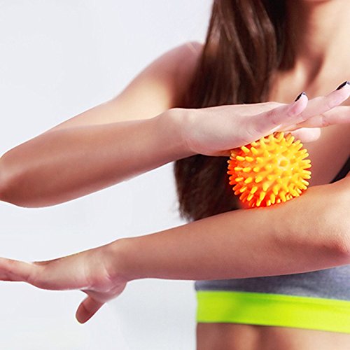 XGao Massage Ball, Anti-Slip Foot Roller Yoga Spiky Balls, 2.5in Massage Mat Exercise Balance Pods Spiky Point for Gym Fitness Pilates Relax Full Body Tools for Sore Muscle Joint Tissue Pain (GN)