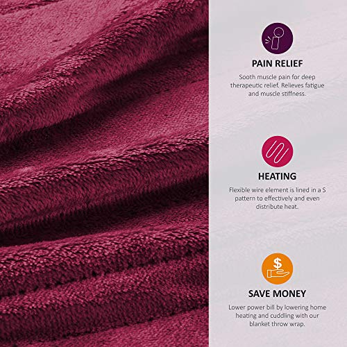 Comfort Spaces Luxury Microplush Electric Wrap Blanket Super Soft and