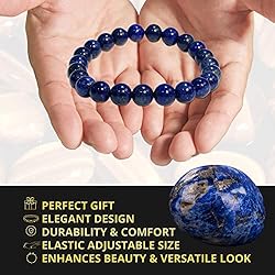 Natural Lapis Lazuli Elastic Bracelet for Women and