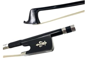 ModouString 4/4 Viola bow Carbon Fiber Ebony Frog Natural bow hair Well Balanced Lightweight Strong Fleur de lis Inlay