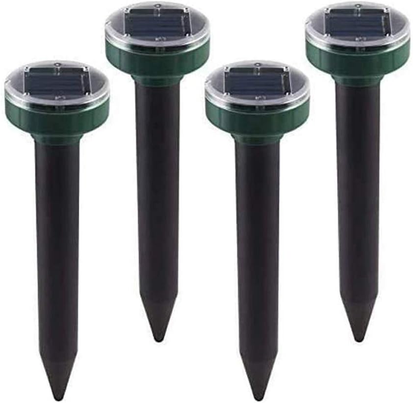 MandoPon Solar Mole Repellent Ultrasonic Snake Repellent Outdoor Sonic Device Gopher Repellent for Home Garden Yard, Groundhog Repeller Snake Gopher Spikes Chaser Deterrent Devices (6 Pack)