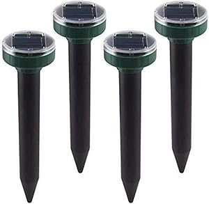 MandoPon Solar Mole Repellent Ultrasonic Snake Repellent Outdoor Sonic Device Gopher Repellent for Home Garden Yard, Groundhog Repeller Snake Gopher Spikes Chaser Deterrent Devices (6 Pack)