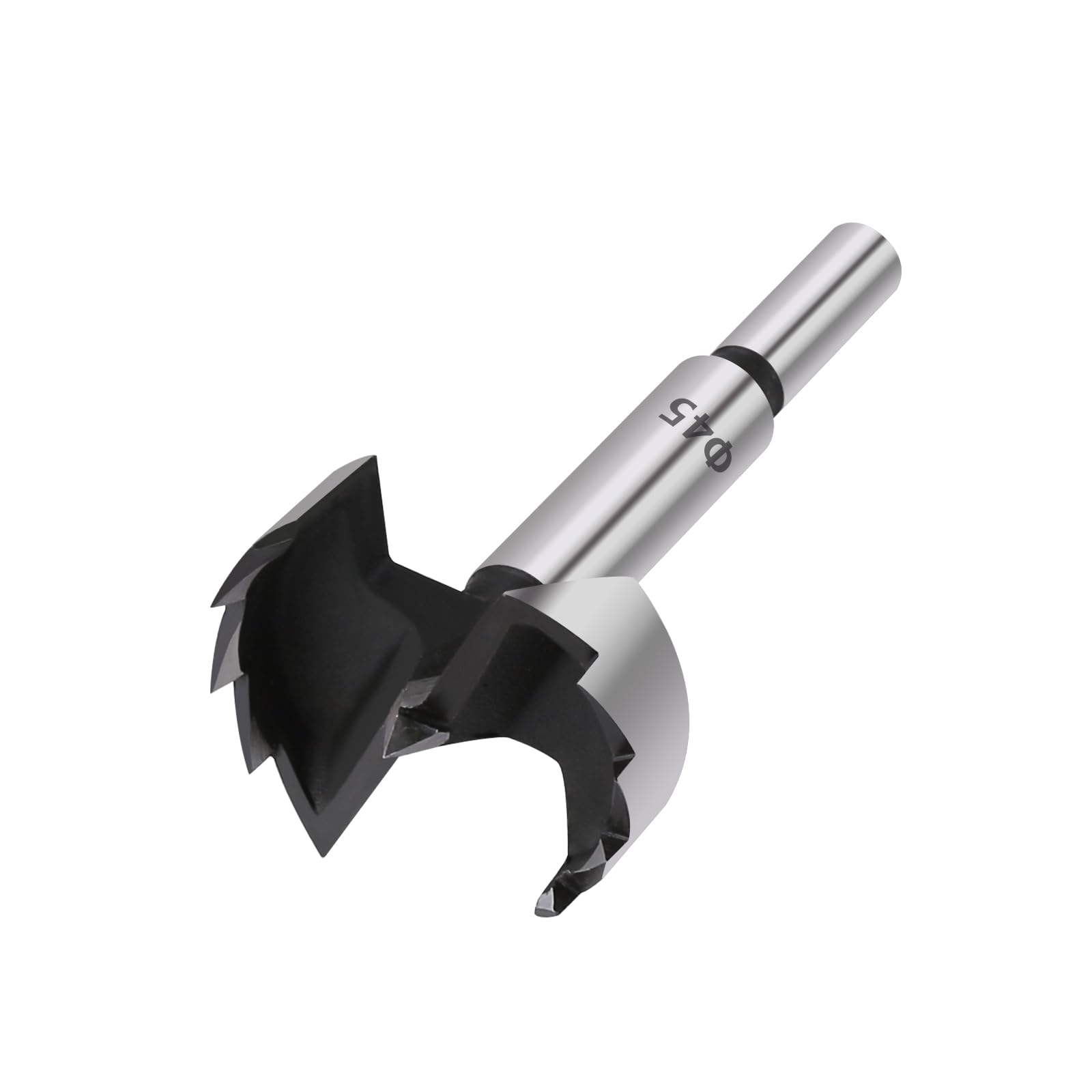 Vearter 45mm Forstner Drill Bit, High Carbon Steel Multi-Tooth Woodworking Tools with Round Shank, Hinge Boring Hole Cutter for Solid Wood, MDF, Plastic, Particleboard, Plywood — image 1