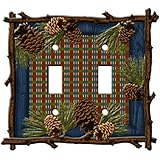 Pinecone Lodge Double Switch Plate
