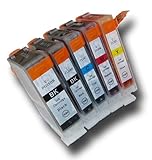 5 Chipped Compatible High-Capacity Canon PGI-5 & CLI-8 Ink Cartridges for Canon Pixma MP610 Printer