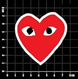 CDG Comme Des Garcons Red Play Heart Brand Logo Classic Original Decal Stickers